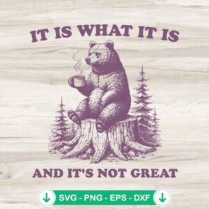 Funny It Is What It Is SVG file for Cricut cutting machine - Bear Meme