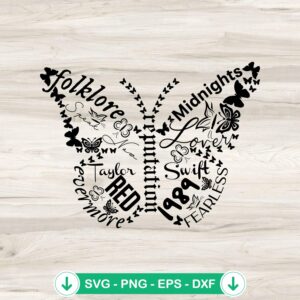 Taylor Swift Album Butterfly SVG file for Cricut cutting machine