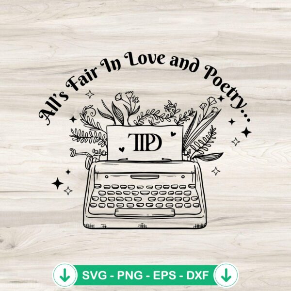 All's Fair In Love And Poetry SVG file for Cricut