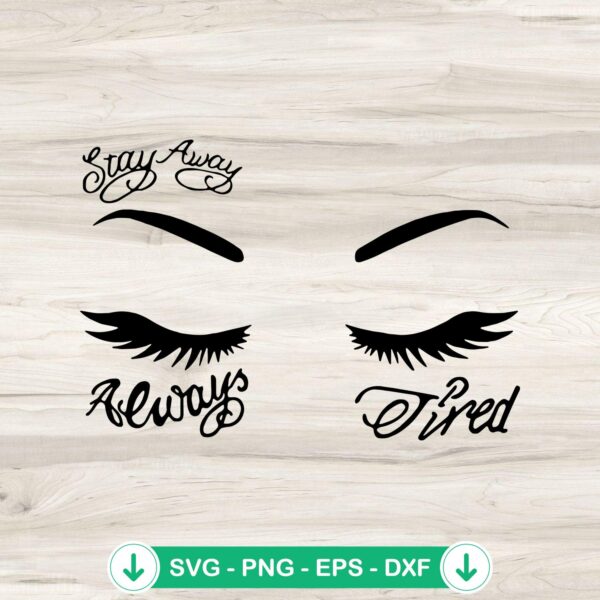 Always Tired Stay Away svg file - Post Malone tattoo cricut svg