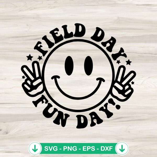 Smiley Face Field Day Fun Day SVG file for Cricut cutting