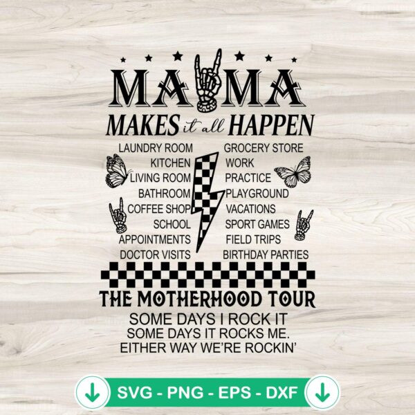 Mama Tour Skeleton Hand SVG file for cricut svg cutting
