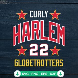 Curly Throwback Harlem Globetrotters SVG file for cutting machine