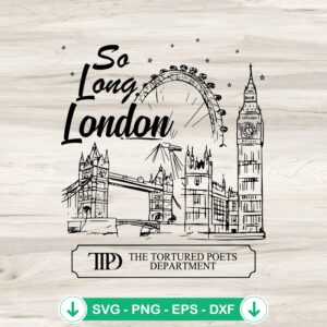 So Long London SVG file for Cricut cutting machine
