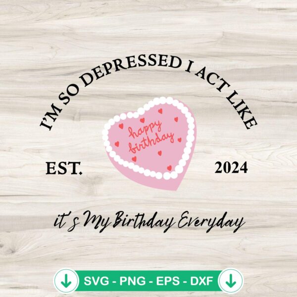 It's My Birthday Everyday Est 2024 SVG file for Cricut