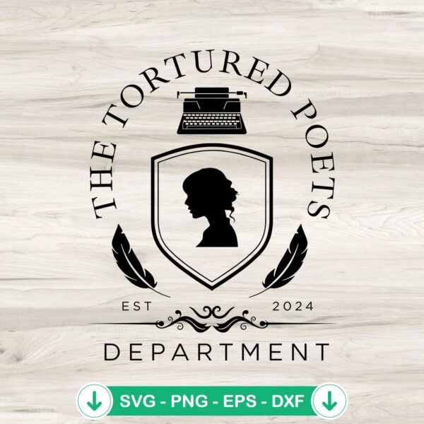 The Tortured Poets Department Crest svg file for cricut