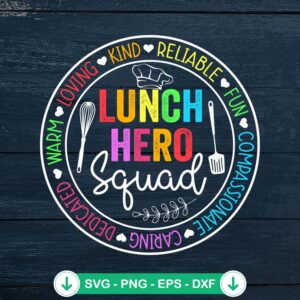 Lunch Hero Squad Retro SVG file for cricut and cutting machines