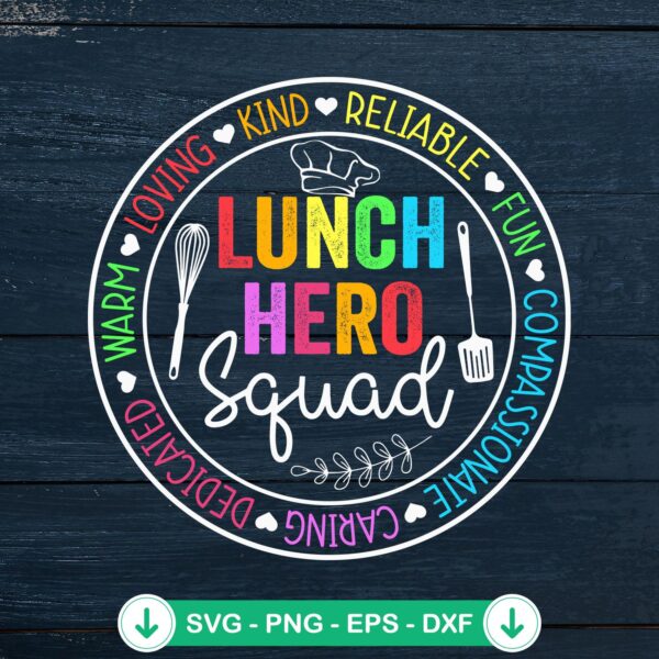 Lunch Hero Squad Retro SVG file for cricut and cutting machines
