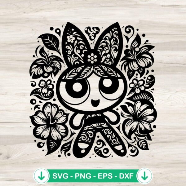 Floral Powerpuff Girls SVG file - cutting file for Cricut