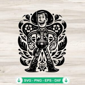 Floral Woody Toy Story SVG file, Cricut cut file