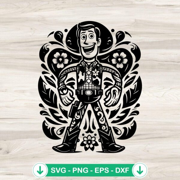 Floral Woody Toy Story SVG file, Cricut cut file