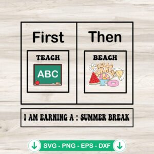 First Teach Then Beach Retro SVG file for Cricut cutting machine