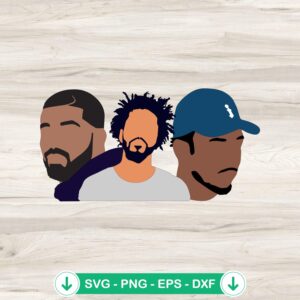 Drake J. Cole Kendrick Lamar SVG file for cricut cutting machine