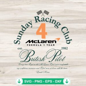 Lando Norris F1 McLaren svg file for Cricut cutting file