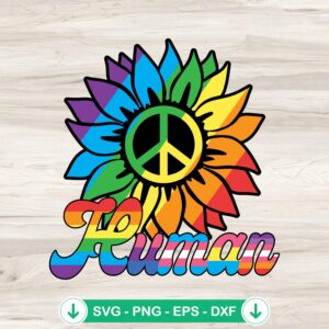 Human Sunflower LGBT Pride SVG file for cricut cutting machine