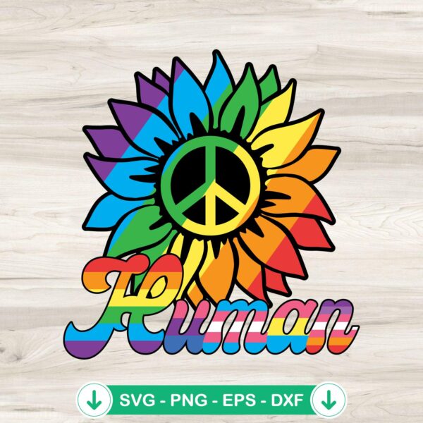 Human Sunflower LGBT Pride SVG file for cricut cutting machine