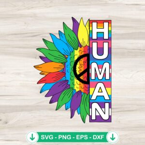 Human Sunflower Rainbow LGBT svg file for cricut and cutting file
