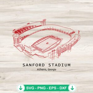 Sanford Stadium Athens Georgia SVG file for cricut cutting machine