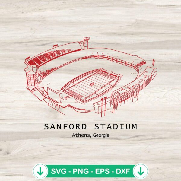 Sanford Stadium Athens Georgia SVG file for cricut cutting machine
