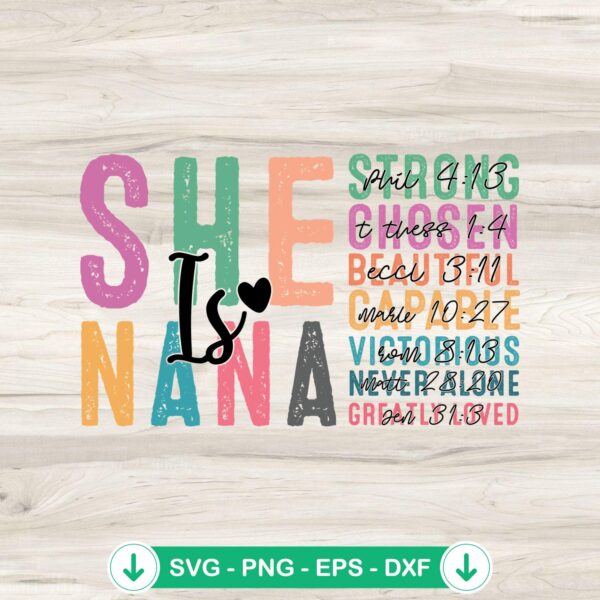 She Is Nana SVG file for Mother's Day gift cutting file