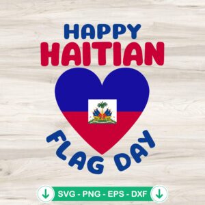 Haitian Flag Heart SVG file for Cricut cutting machines