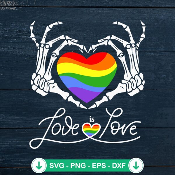 Rainbow Skeleton Heart SVG file for Cricut cutting machine