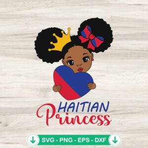 Haitian Princess Hugs Heart svg file for cricut svg cutting file