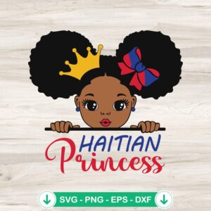 Cute Kids Haitian Princess svg file for cricut cutting machine