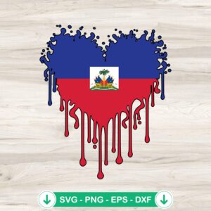 Heart of Haiti Flag SVG file for Cricut cutting machine