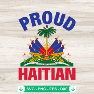 Proud Haitian flag svg file for cricut cutting files