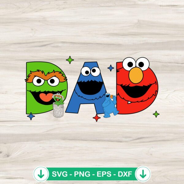 Elmo Dad SVG file for Happy Father's Day - Cricut cut file