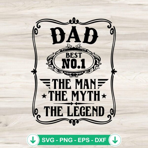 Father's Day Dad Best No. 1 SVG file for Cricut cutting