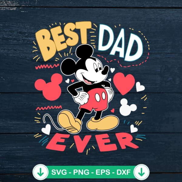 Groovy Best Dad Ever Mickey SVG file for cricut projects