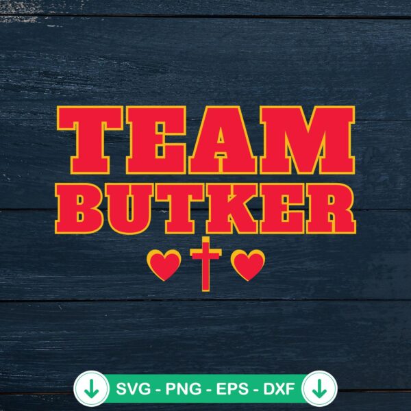 Team Butker Cross Hearts Christian SVG file for Cricut and DIY