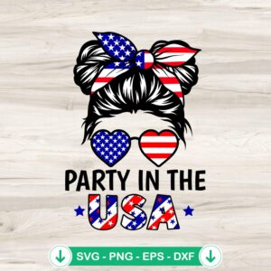 Patriotic Girl Party SVG file for 4th of July crafts