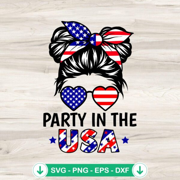 Patriotic Girl Party SVG file for 4th of July crafts