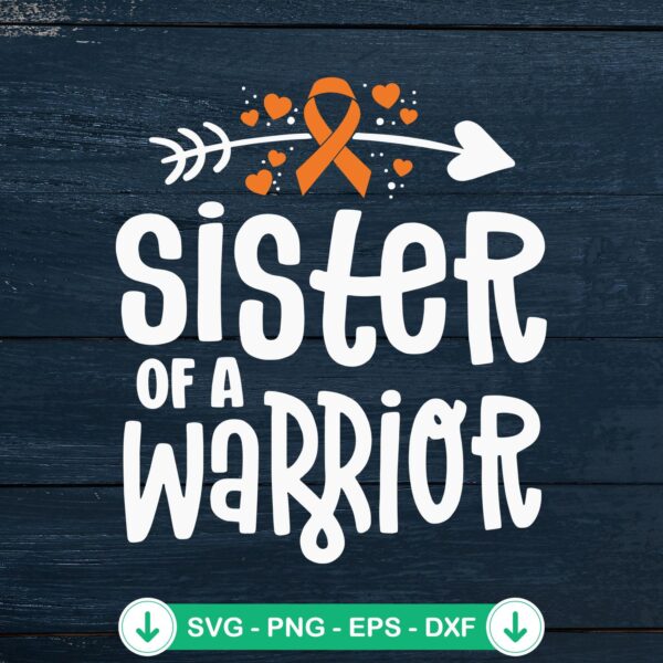 Sister Of A Warrior svg file for kidney cancer awareness