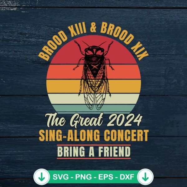 Vintage Cicada The Great 2024 svg file for cricut cutting file