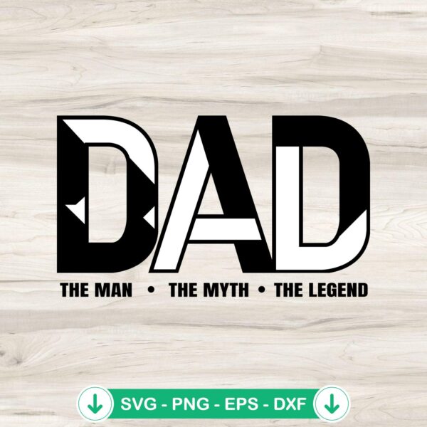 Retro Dad The Man The Myth SVG file for cutting machines