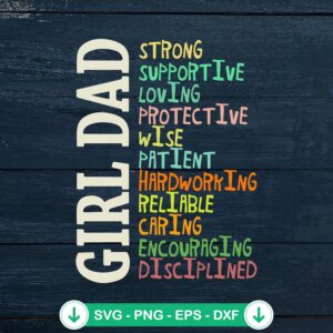 Girl Dad Strong Supportive SVG file for cricut cutting machine