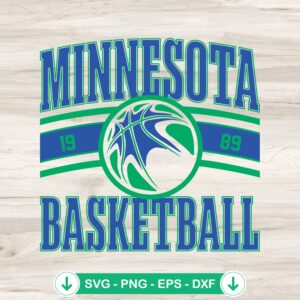 Minnesota Basketball 1989 SVG file - Timberwolves logo cutting file