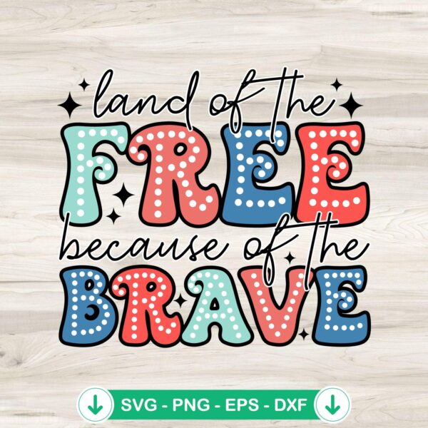 Retro Land Of The Free SVG file for Cricut cutting machine