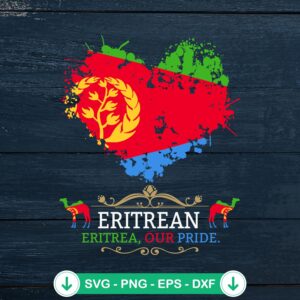 Eritrean Heart SVG file, cricut svg cutting file, Eritrea pride