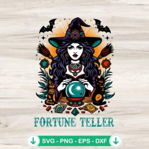 Fortune Teller Gypsy Witch svg file for cricut cutting file