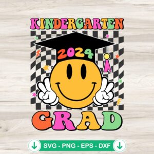 Groovy Kindergarten Grad 2024 SVG file for cricut and cutting machine