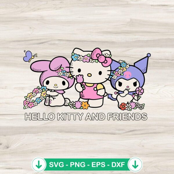 Hello Kitty Flower Crowns SVG file for cutting machines