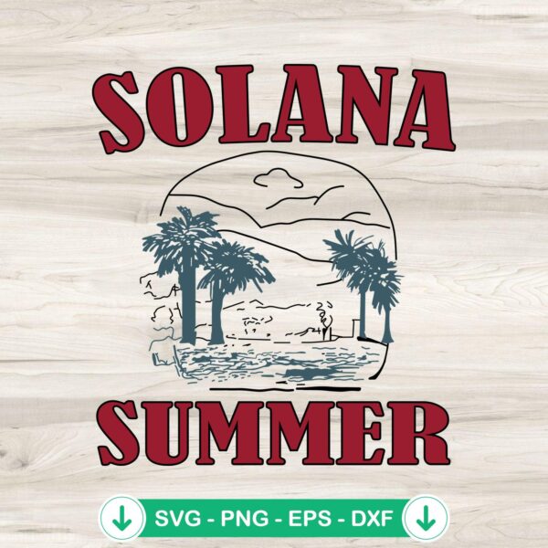 Solana Summer 2024 Vintage SVG file for Cricut cutting machine