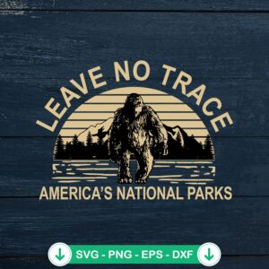 Bigfoot Leave No Trace svg file for Cricut cutting machine