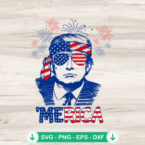 'Merica Trump American Flag SVG file for Cricut cutting
