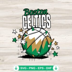 Boston Celtics Doodle Stars SVG file, cricut svg, cutting file